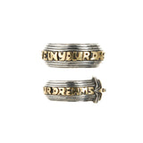 Silver Ring METEORITE STAR and 18 ct. Gold BELIEVE IN YOUR DREAMS