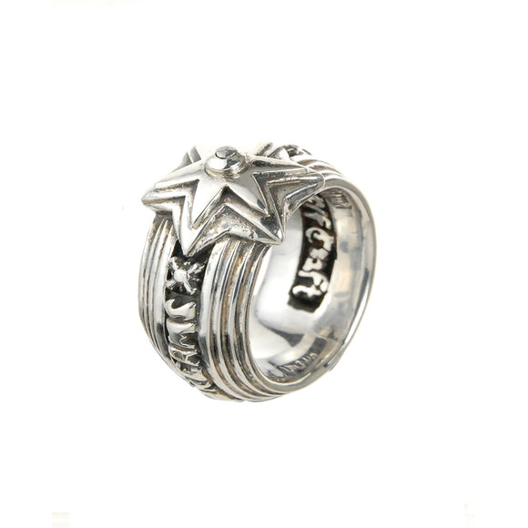 Silver Ring METEORITE STAR and BELIEVE IN YOUR DREAMS