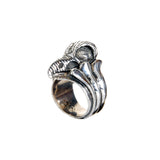Silver Ring EAGLE SKULL Engraved and Sproutsband