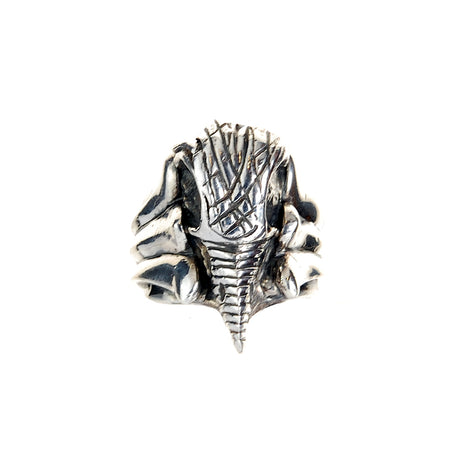 Silver Ring EAGLE SKULL Engraved and Sproutsband