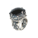 Silver Ring BAROQUE and Morning Star and Checkered Stone
