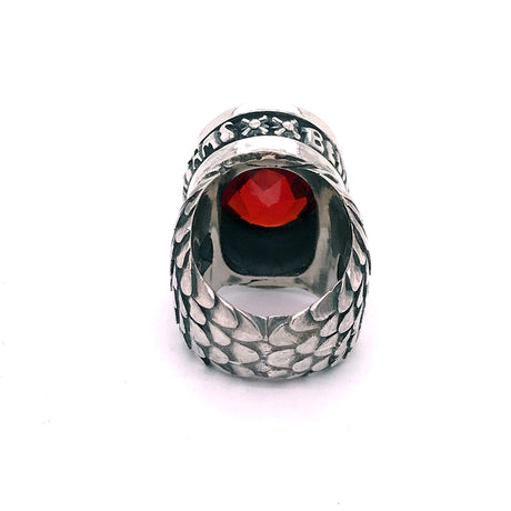 Silver Ring Oval BELIEVE IN YOUR DREAMS on Dragon Scales Band