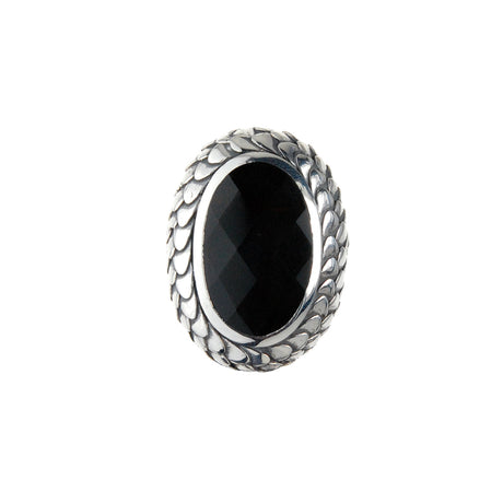 Silver Ring DRAGON SCALES with Oval Stone