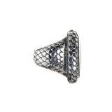 Silver Ring DRAGON SCALES with Oval Stone