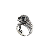 Silver Ring SKULL Pave and DRAGON SCALES Band