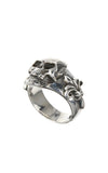 Silver Ring SKULL on Lily Band