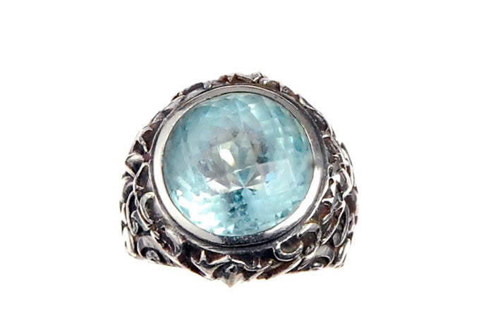 Silver Ring Round GARDEN AT NIGHT Stoneholder