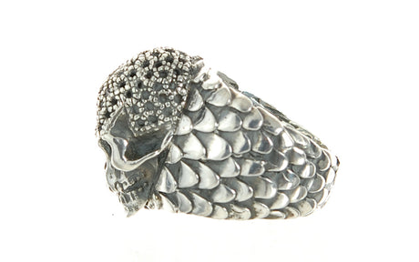 Silver Ring SKULL ROYAL and DRAGON SCALES Band