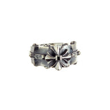 Silver Ring Faceted Body with Rivets SPROUTS STAR