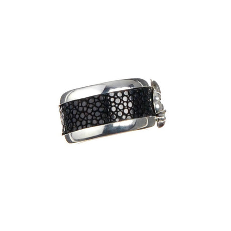 Silver Ring LILY on Searay Leather