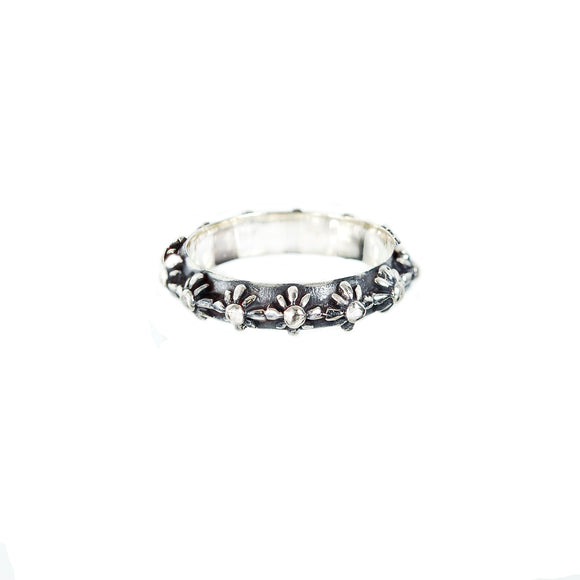 Silver Ring with MORNING STARS