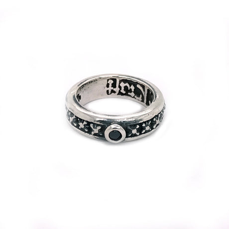Silver Ring with Morning Star and Small Stone