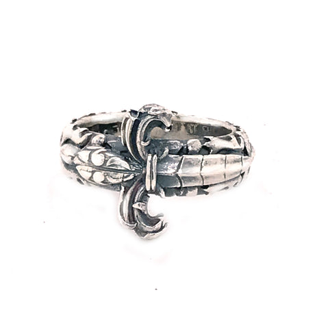 Silver Ring GARDEN AT NIGHT with DAGGER