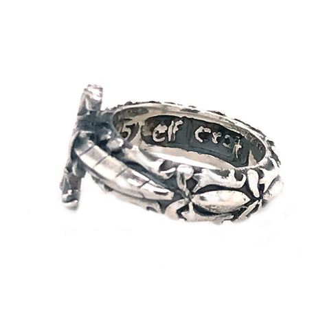 Silver Ring GARDEN AT NIGHT with DAGGER