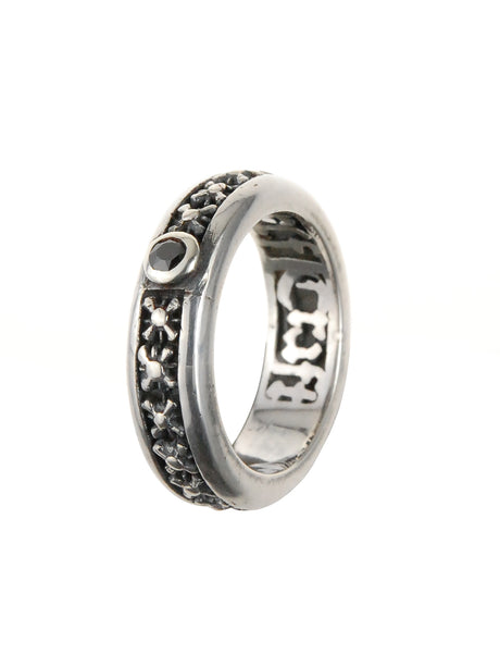 Silver Ring with Morning Star and Small Stone