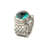 Silver Ring DRAGON SCALES Round Holder