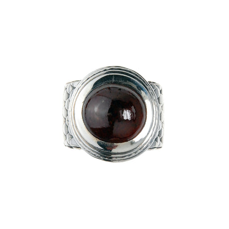 Silver Ring DRAGON SCALES Oval Round Holder