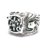 Silver Ring MAGIC PLANT Band with BAROQUE and LILY Open