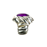 Silver Ring Spiral Band and Spiral Amethyst Holder