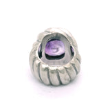 Silver Ring Spiral Body with Round Amethyst