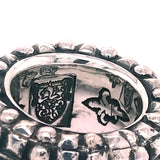 Silver Ring Caree Stone and Pyramide Frame with Searay Leather Band