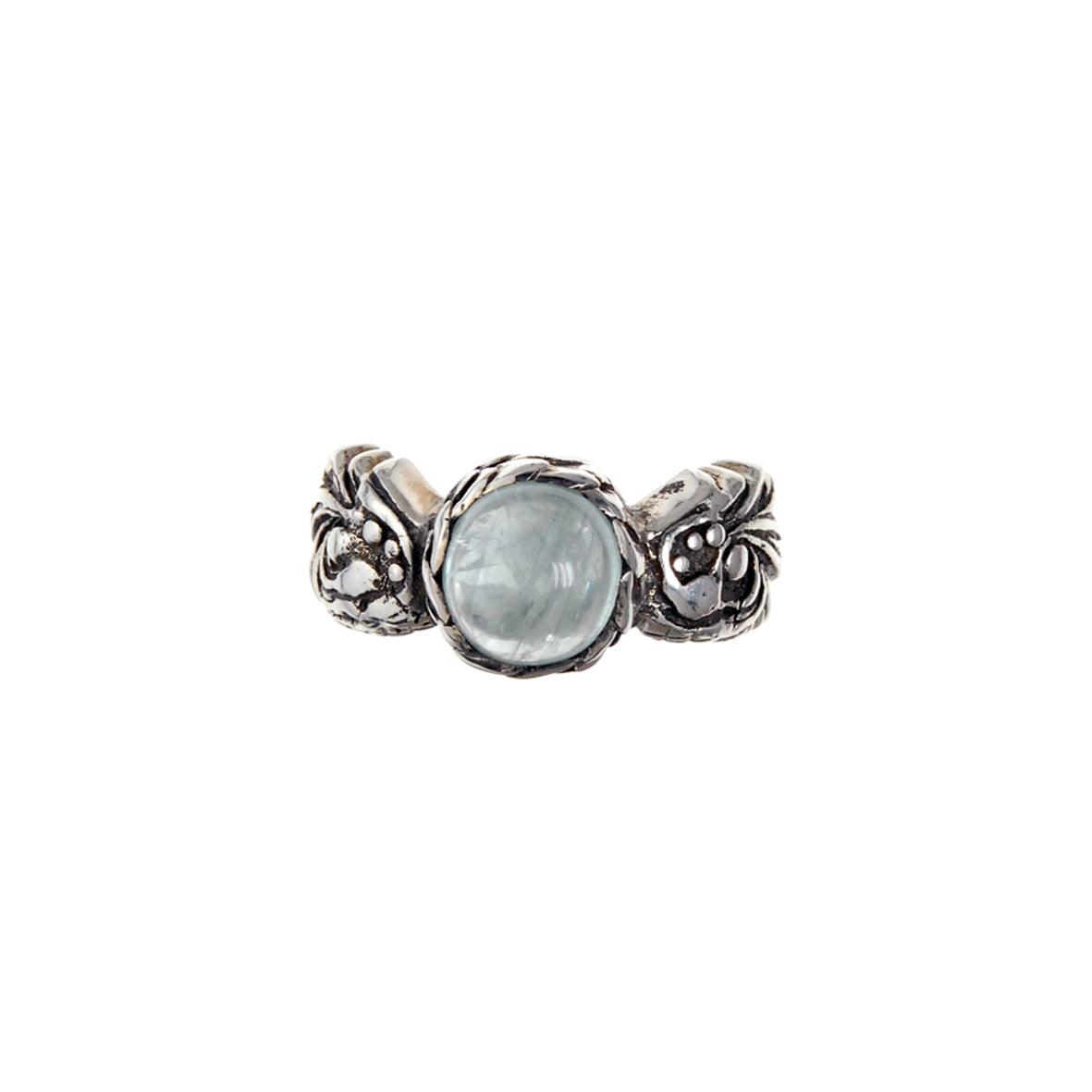 Silver Ring MAGIC PLANT Round Stone