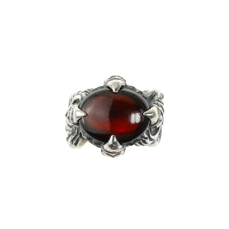 Silver Ring MAGIC PLANT Band and DRAGON Claw Stoneholder