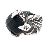 Silver Ring MAGIC PLANT Band and DRAGON Claw Stoneholder