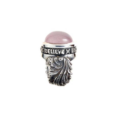 Silver Ring MAGIC PLANT Band and Stone in BELIEVE Holder