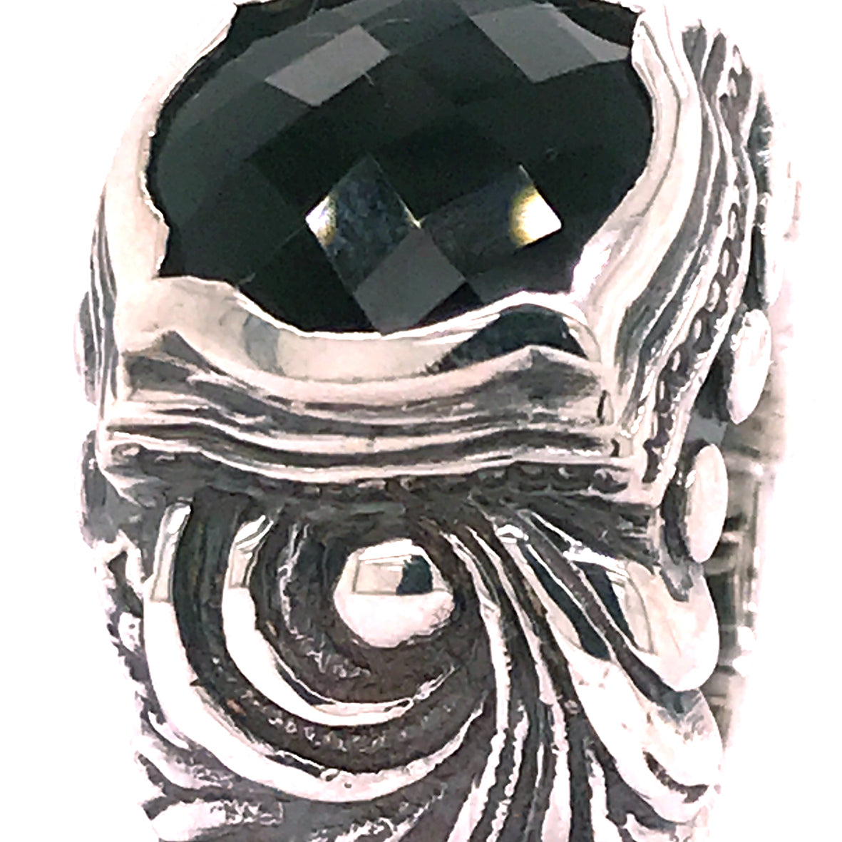 Silver Ring MAGIC PLANT Band and BAROQUE Stoneholder