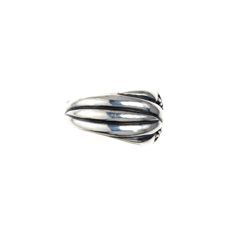 Silver Ring SOLID BANDS and  2 Small LILIES