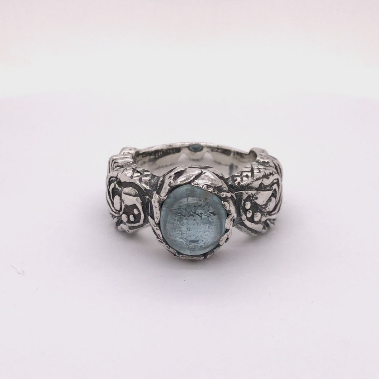 Silver Ring MAGIC PLANT Round Stone