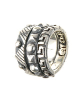 Silver Ring Spiral PYRAMIDES and DOMES and Meander