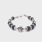 Silver Beads Bracelet with LILY Ball and Blades Balls