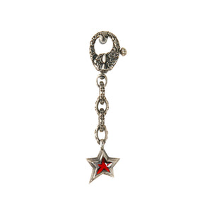 Silver Keytag SHOOTING STAR with Garden at Night Karabiner