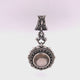Silver Pendant Round with Pyramides Sides and M-Stars Top