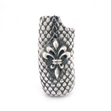 Silver Lighter Cover DRAGON SCALES with LILY
