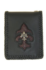 Leather Wallet with Searay Lily and Silver Lily