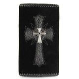 Leather Clutch Wallet with Searay Cross and Silver Cross