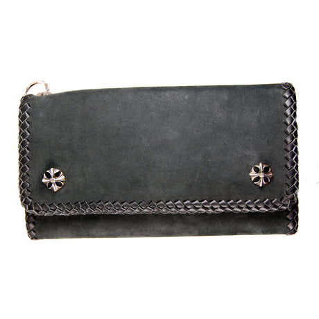 Leather Clutch Wallet with Searay Lily and Silver Lily