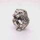 Silver Ring MAGIC PLANT and LION HEAD