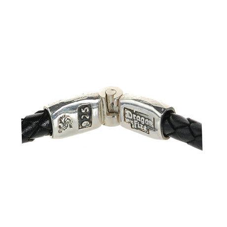 Silber-Lederarmband PLAIN Jointlock Facettiert 7