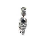 Silver Pendant DRAGON Head S with Diamond Eyes