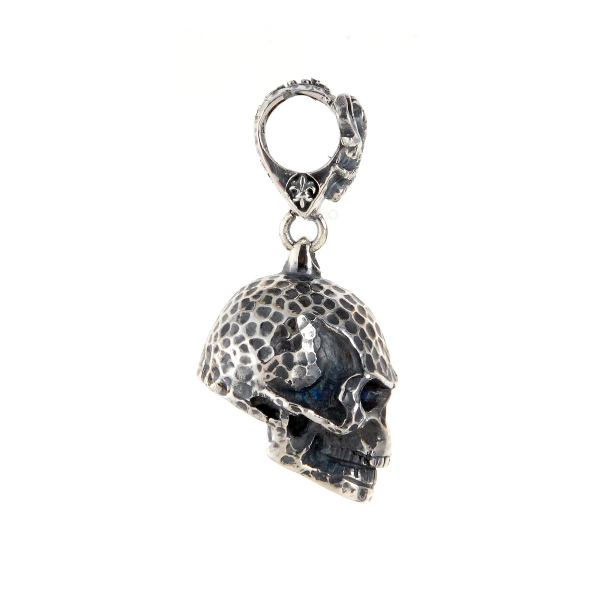 Silver Pendant SKULL LL Hammered  32