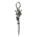 Silver Pendant DAGGER and CROWNED SKULL