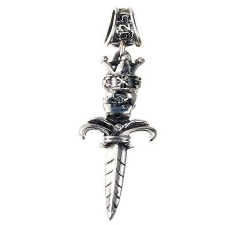 Silberanhänger DOLCH und GEKRÖNTER SCHÄDEL