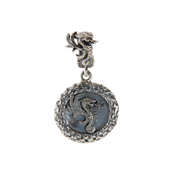 Silver Pendant DRAGON FIRE Coin S