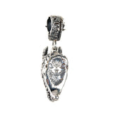 Silver Pendant DRAGON  Head M  Diamond Eyes