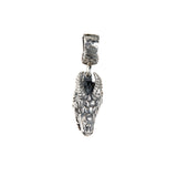Silver Pendant DRAGON Head XS  Diamond Eyes
