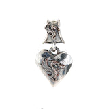 Silver Medaillon HEART Faceted with DRAGON FIRE